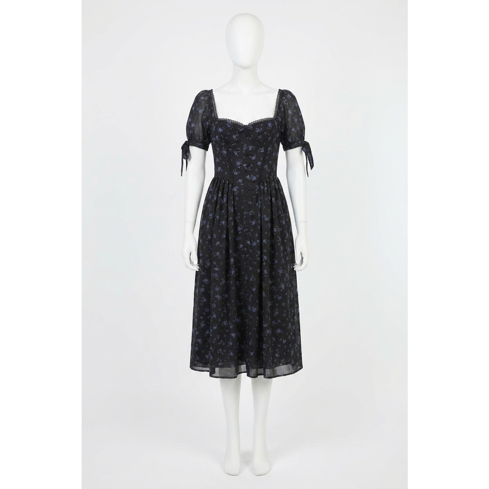 NEW KESTAN alyssa midi dress in black